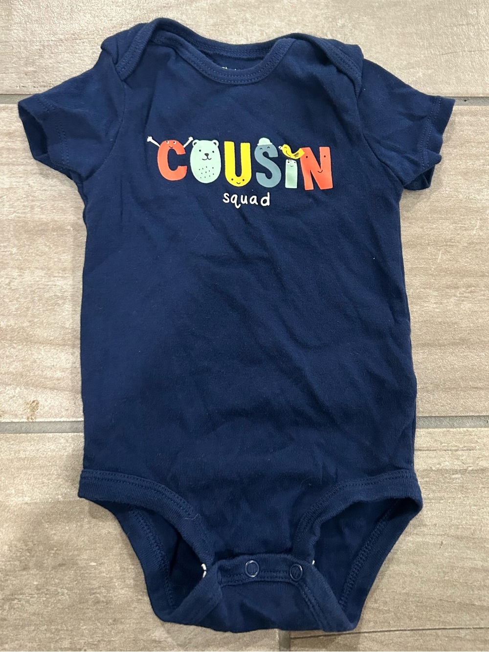 Navy 'Cousin Squad' Baby Onesie 12 mos